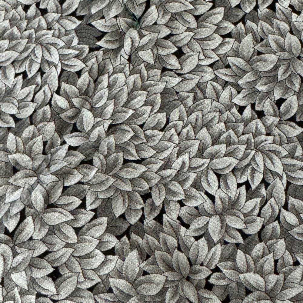 Debbie Mumm Cotton Fabric 37.5x40.5 Grey Mumms The Word Leaf Print